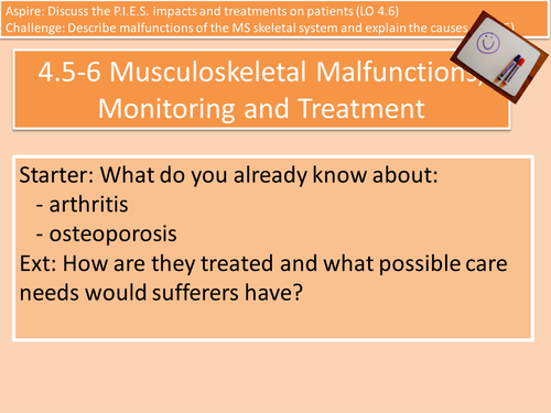 4.5-6 Malfuntions, treatment and care of musculoskeletal malfunctiond L3 Cambridge Technical H&SC