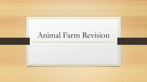 Animal Farm Revision Cards (KS4)