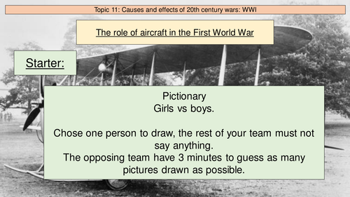 Aircraft during World War One