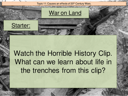 Trench warfare and stalemate. World War One. Western front