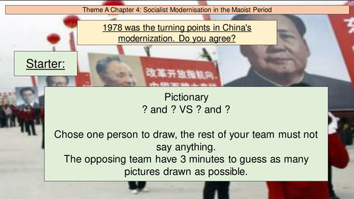 Deng's Reform and opening up policies. China's four modernisations.