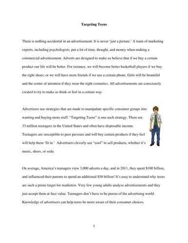 IB English B:  Targetting Teens