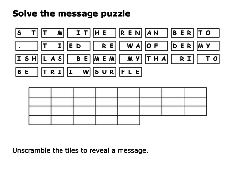 Solve the message puzzle from Sitting Bull