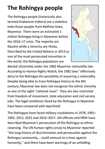 The Rohingya People Handout