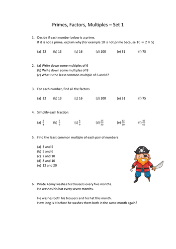 Primes, Factors Multiples practice questions