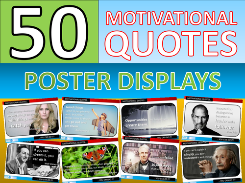 50 x Motivational Famous Quotes Posters for Classroom Display or Handouts