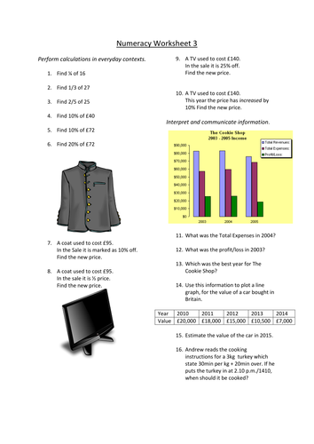 Numeracy Worksheets