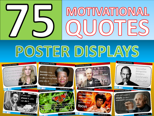 75 x Motivational Famous Quotes Posters for Classroom Display or Handouts