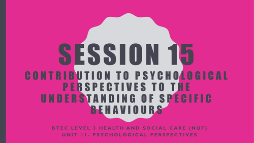 BTEC LEvel 3 NQF Health and Social Care- Unit 11 Psychologicl Perspectives