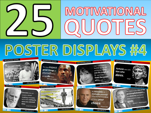25 x Motivational Famous Quotes #4 Posters for Classroom Display or Handouts