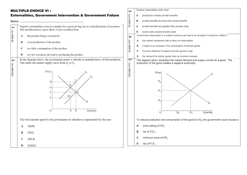 AS/A-level Economics Themed Multiple Choice Collections 2