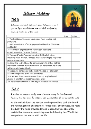 Halloween English Lesson Gothic Horror