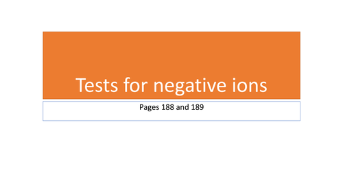 Testing for negative ions - AQA 2016