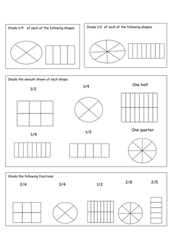 fractions of shapes