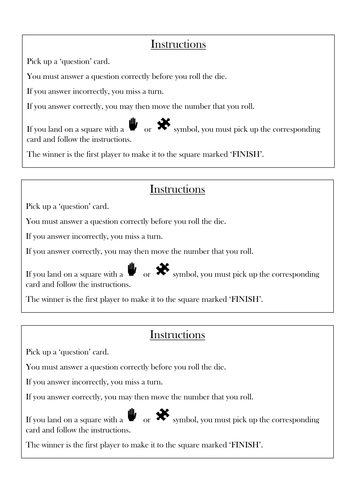 The Sign of Four revision board game