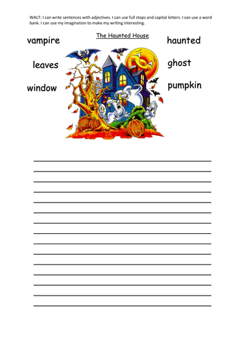 Key Stage 1 writing prompts with word banks X 8
