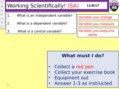 Working Scientifically