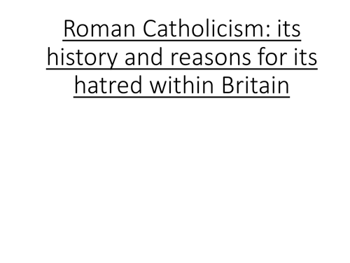 Edexcel: 1C Britain: Catholicism during the time of Personal Rule