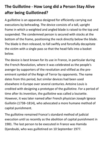 The Guillotine Handout