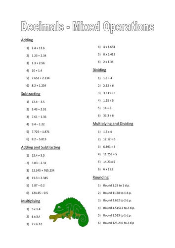 Decimals Practice