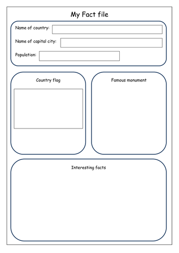Geography Fact file recording sheet | Teaching Resources