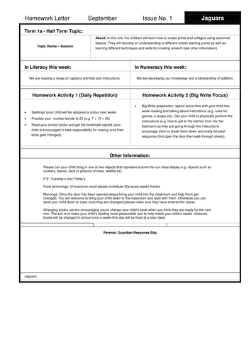 Homework Letter (templates)