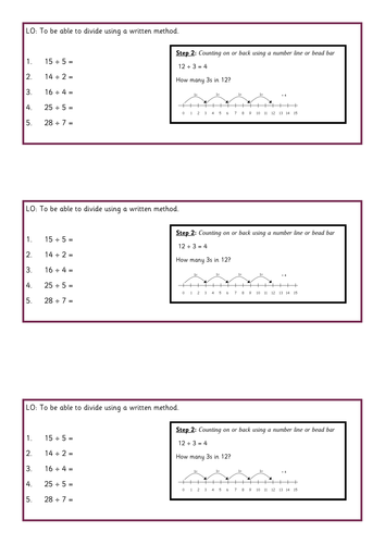 Differentiated Division Calculation Lesson Resources