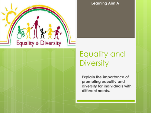 Unit 2 Working in H & Sc Equality and Diversity [New Spec]