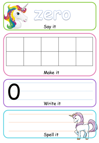 Unicorn number frames perfect for EYFS year 1 or SEN intervention