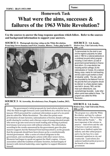 What were the aims, successes and failures of the 1963 White Revolution?