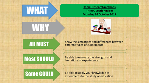 AQA Sociology - Research methods with education lessons