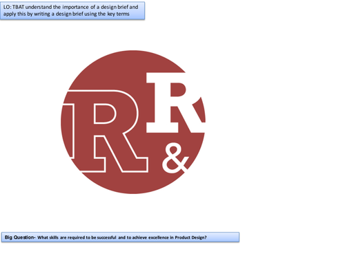 Design Brief and Design Specification Lesson KS3