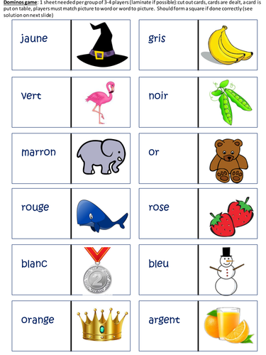 French domino card game colours