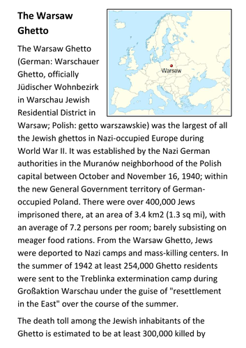 The Warsaw Ghetto Handout