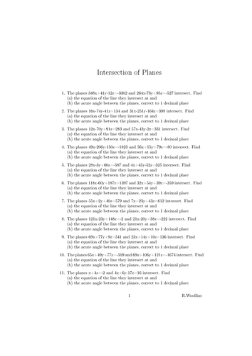 FP4 Intersection of Planes