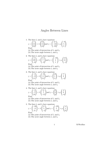 C4 Intersections and Angle between lines