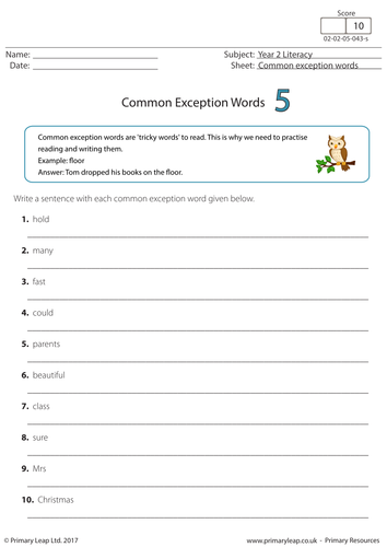 Common Exception Words 5