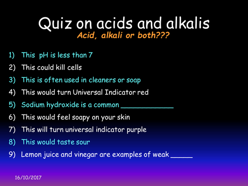 Acids and alkalis lesson 3-4