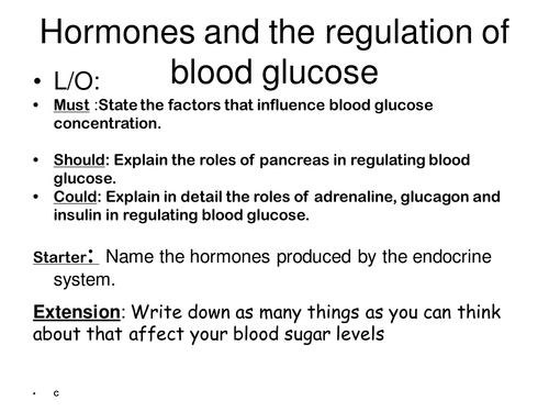 A2 Biology Hormones and blood glucose