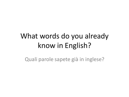A first English lesson for Italian learners of EFL