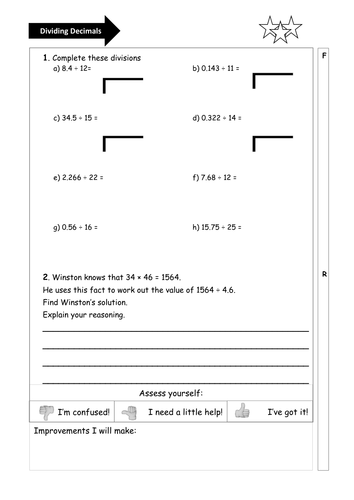 Dividing Decimals by integers