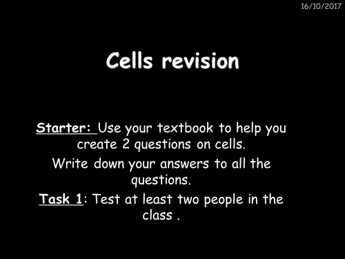 Cells Revision