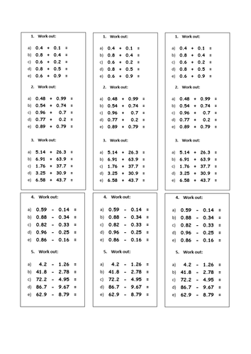 full lesson introduction to number and adding and subtracting whole and decimal numbers teaching resources