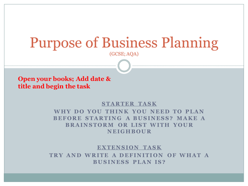 what is the primary purpose of a business plan weegy