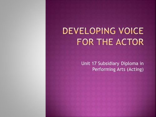 Developing voice for the Actor (improving performance)