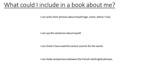 PPT for children to write a book about themselves (moi)