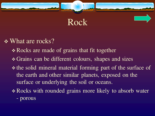 This resource explain in detail, meaning of rocks , weathering and
