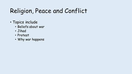AQA Islam, War and Peace