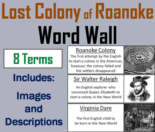 Lost Colony of Roanoke Word Wall Cards
