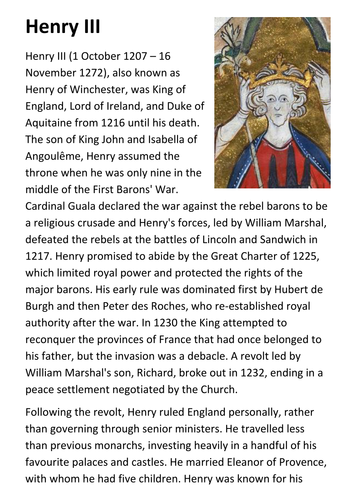 Henry III Handout